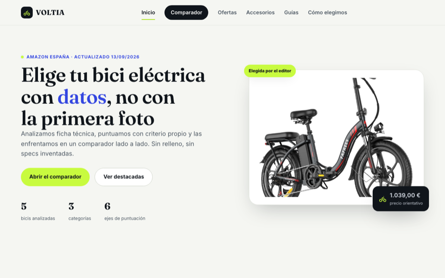 Voltia — comparador de bicicletas eléctricas